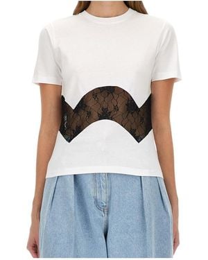Nina Ricci Lace Inserts T-Shirt - White