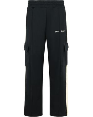 Palm Angels Logo Printed Track Trousers - Black
