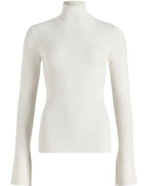 Patou Ribbed High-Neck Sweater - White