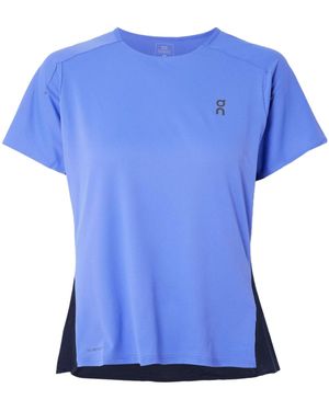 On Shoes Performance-T Stretch-Mesh T-Shirt - Blue