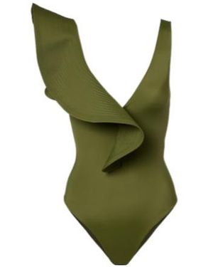 Johanna Ortiz Boleros Ruffled Swimsuit - Green