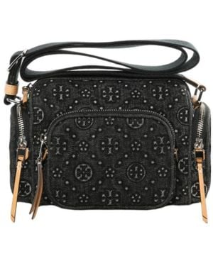 Tory Burch T Monogram Denim Pocket Crossbody Bag - Black