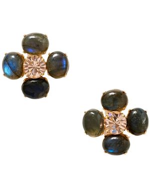 Jennifer Behr Plated Labradorite And Crystal Earrings - White