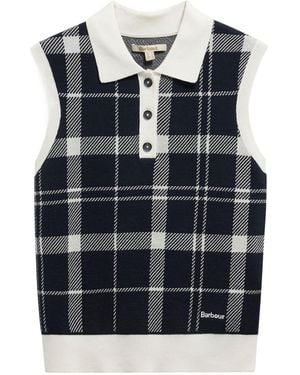 Barbour Knitted Short-Sleeve Polo Shirt - Blue