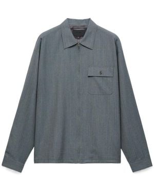Prada Zip-Front Shirt - Gray