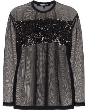 Junya Watanabe Shimmer Net Top - Black