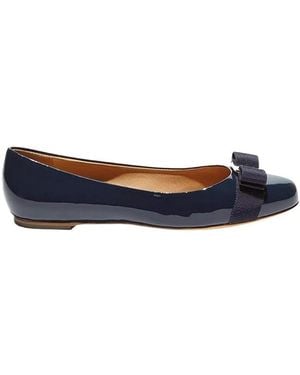 Ferragamo Logo Ballet Shoes - Blue