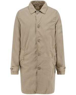 Aspesi Single-Breasted Long-Sleeved Trench Coat - Natural