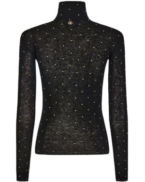 Rabanne Roll-Neck Top - Black