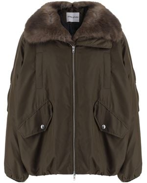 Stand Studio Faux Fur Collar Coat - Brown