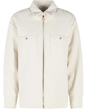 Moncler Zip-Up Padded Shirt Jacket - Natural