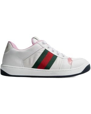 Gucci Double G Rubber-Insert Trainer With Padded Elastane Lining - White