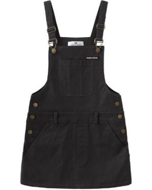 Marissa Chiara Canvas Suspender Skirt - Black
