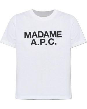 A.P.C. Madame Logo T-Shirts - White