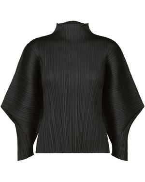 Pleats Please Issey Miyake Pleats Please Issey Miyake Skyline Mock Neckline Top - Black