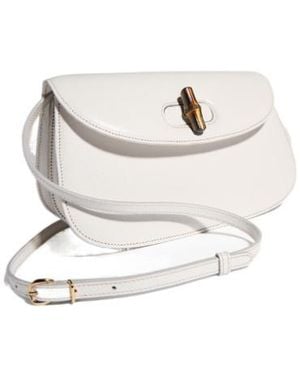 Gucci Small Shoulder Bag With Bamboo - White