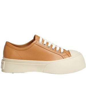 Marni Nappa Leather Pablo Lace-Up Trainer - Brown