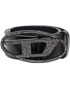 DIESEL Oval D-Ring Buckle Belt - Black