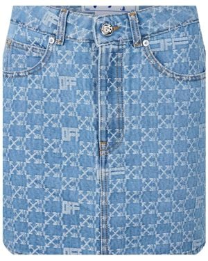 Off-White c/o Virgil Abloh Stylish Retro Mini Skirt - Blue