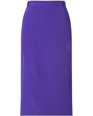 Alessandra Rich Silk-Crepe De Chine Midi Skirt - Purple