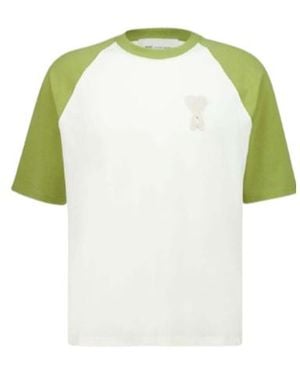 Ami Paris Ami Logo Detailed Crewneck T-Shirt - Green