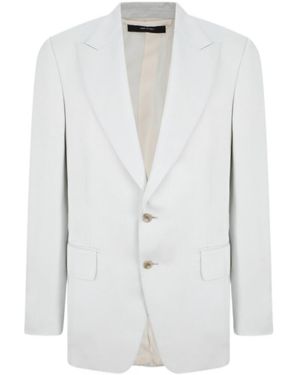Tom Ford Long-Sleeved Suit Jacket - White
