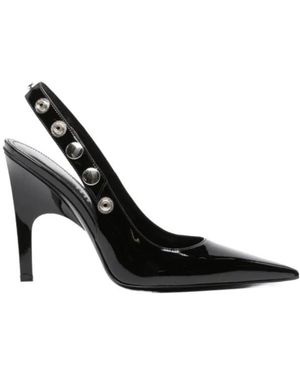The Attico 105Mm Stud-Embellished Patent Leather Pumps - Black