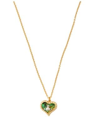 Vivienne Westwood Crystal-Embellished Heart Necklace - Metallic
