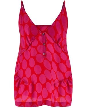 Dries Van Noten Caliya Polka Dot Top - Red