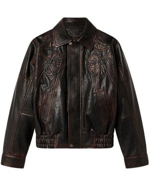 Golden Goose Leather Bomber Jacket - Black