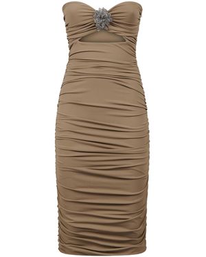 Amen Pleated Dress - Natural