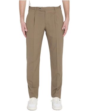 Pt Pantaloni Pt Torino Union Pleated Straight-Leg Trousers - Grey