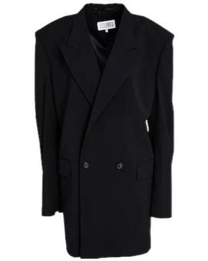 MM6 by Maison Margiela Minimalist Doublebreasted Blazer - Black