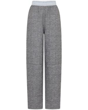 Rabanne Elasticated-Waistband Straight-Leg Pants - Gray