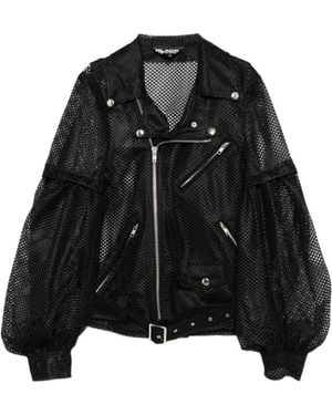 Comme des Garçons Mesh-Panelled Puff-Sleeve Jacket - Black