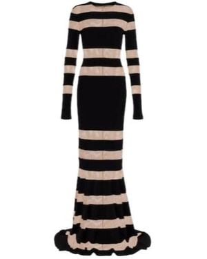 Norma Kamali Paneled Semi-Sheer Gown - Black