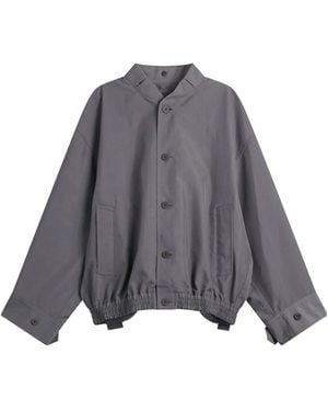 Homme Plissé Issey Miyake Homme Plissé Issey Miyake Button Up Bomber Jacket - Grey