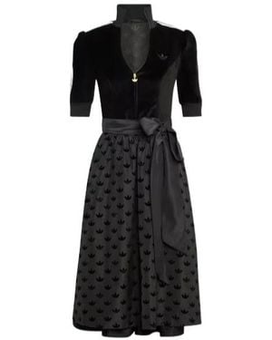 adidas Originals V-Neck Midi Dress - Black