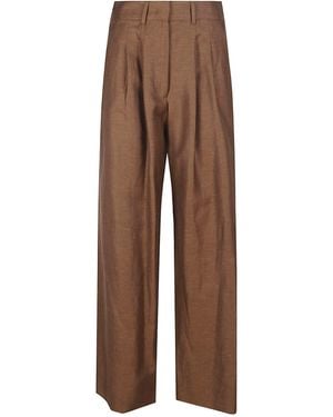 Pt Pantaloni Pleated Trousers - Brown