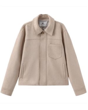 Marissa Chiara Long-Sleeved Leather Jacket - Natural