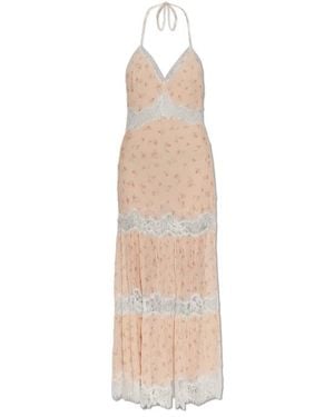 LoveShackFancy Kieva Lace-Trim Midi Dress - White
