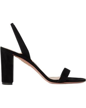 Aquazzura Suede Slingback Sandals - Metallic
