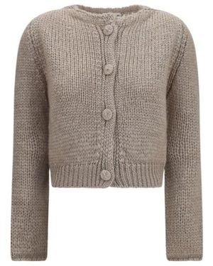 forte_forte Chunky Knit Buttoned Cardigan - Brown