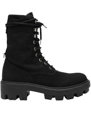 Prada High-Top Lace-Up Boots - Black
