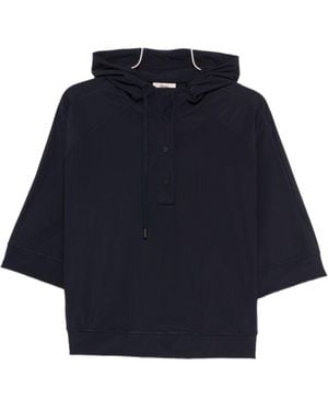 Herno Half-Sleeve Hooded Jumper - Blue