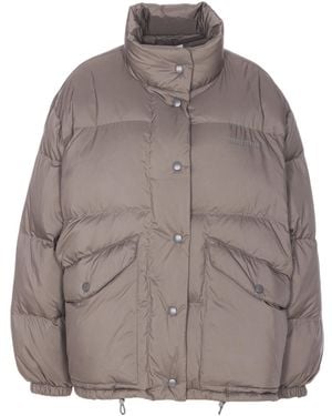 Miu Miu Medium-Weight Technical Pongé Down Jacket - Brown