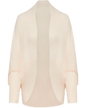 Max Mara Pleated Long-Sleeved Jacket - White