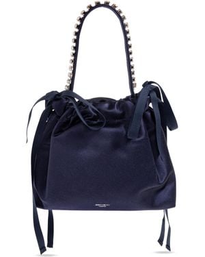 Jimmy Choo Drawstring Satin Mini Shoulder Bag - Blue