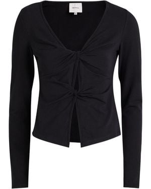 Reformation Silas Knotted Stretch-Cotton Top - Black