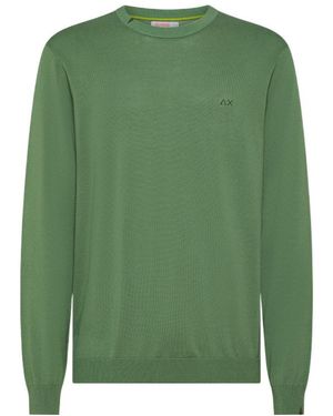 Sun 68 Crew Neck Knitted Jumper - Green